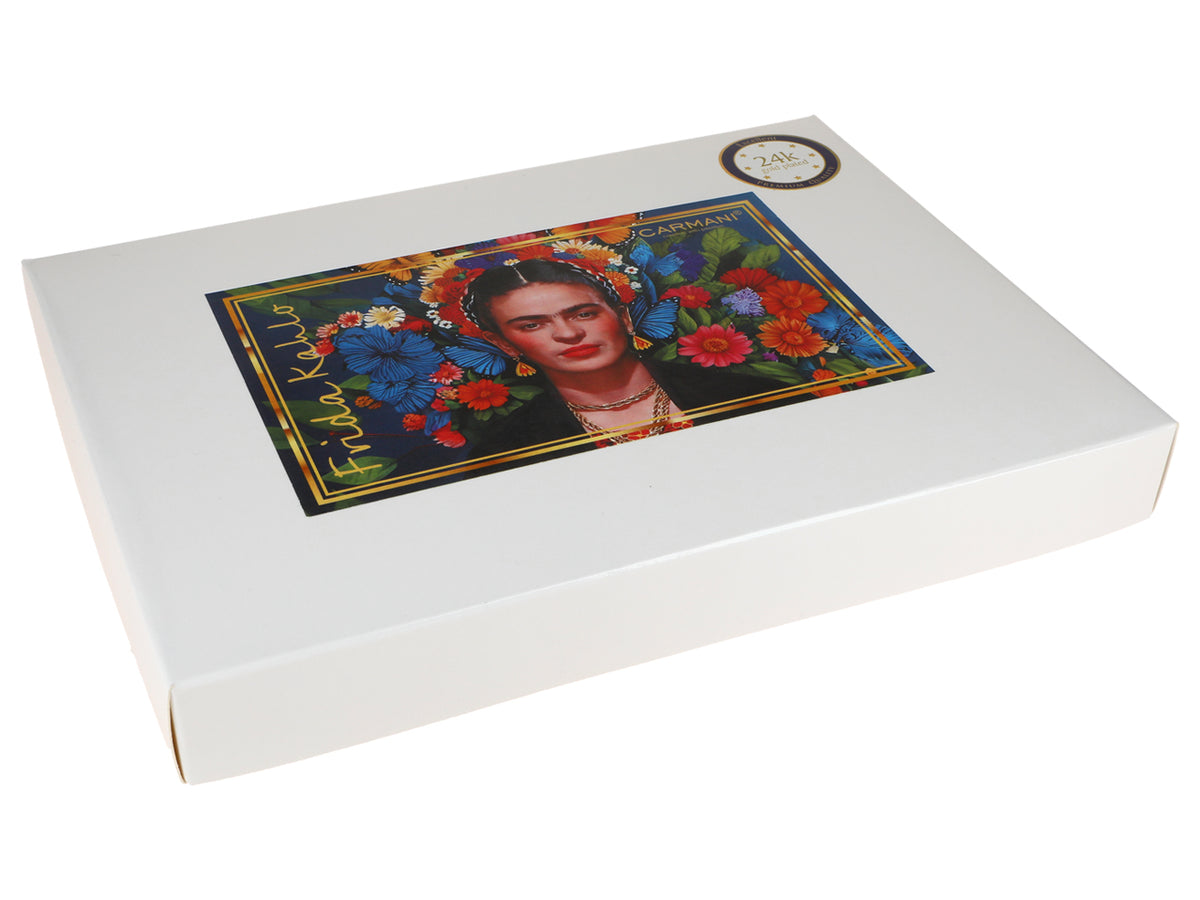 Zestaw 6 łyżeczek powlekanych 24K złotem F. Kahlo z możliwością personalizacji grawerem - eleganckie sztućce na prezent, 13 cm, CARMANI