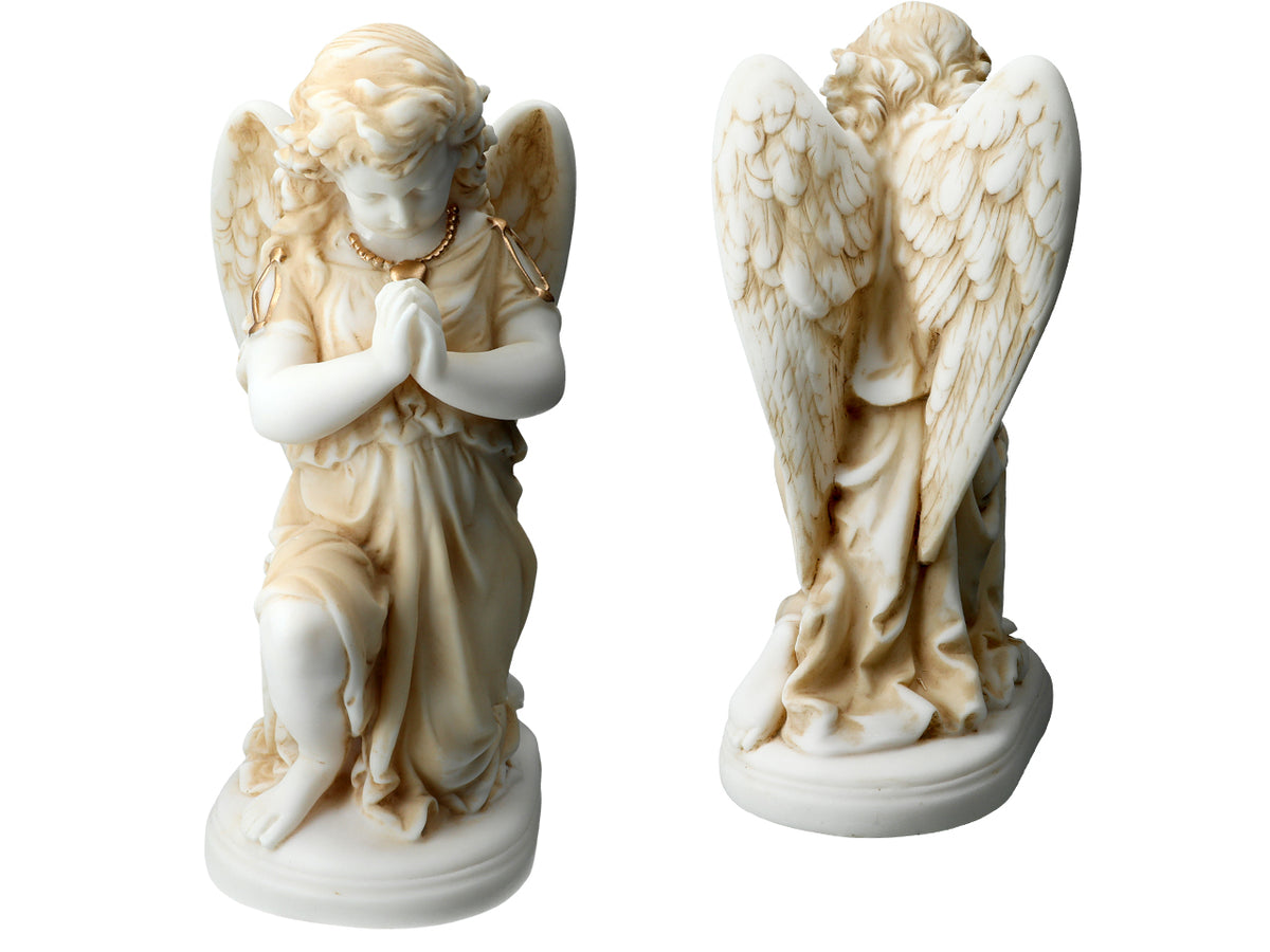 Alabastrowy Anioł Modlący się - Figurka z Alabastru 25cm z Możliwością Personalizacji Grawerem