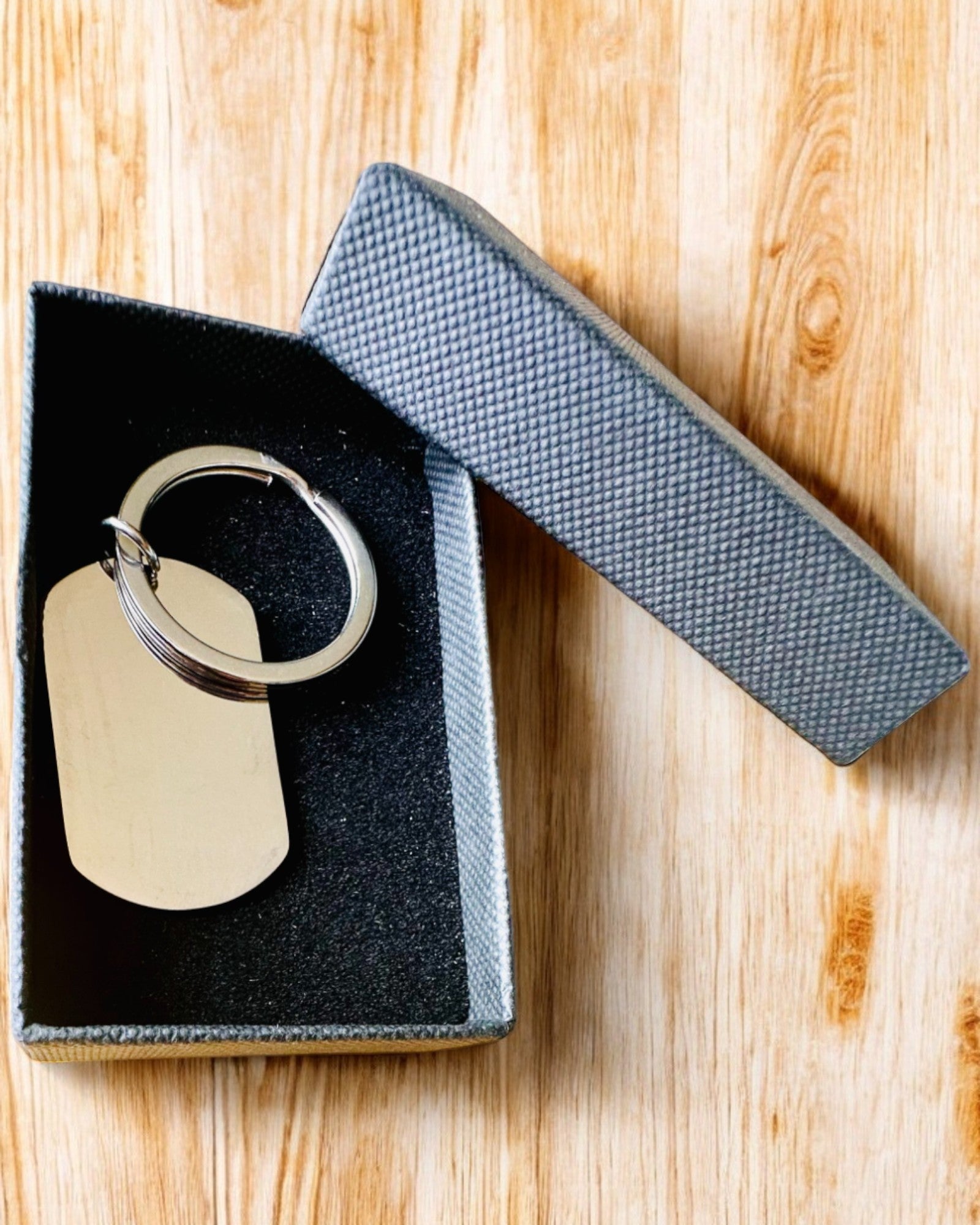 Porte-clés Militaire ID "Plaque d'identité" en Acier Inoxydable – Gravure Personnalisée
