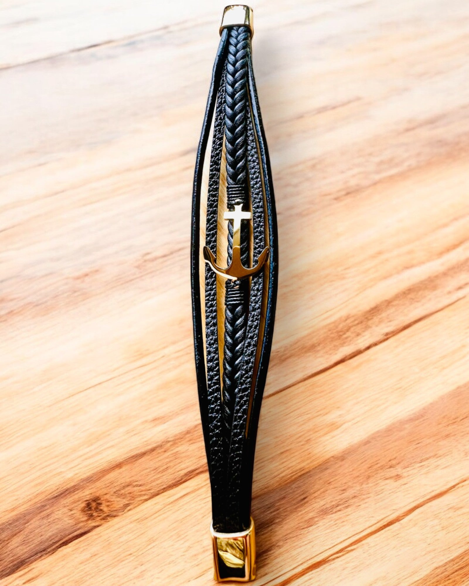 Men's Bracelet Anchor of Elegance with Engraving Option for Gift