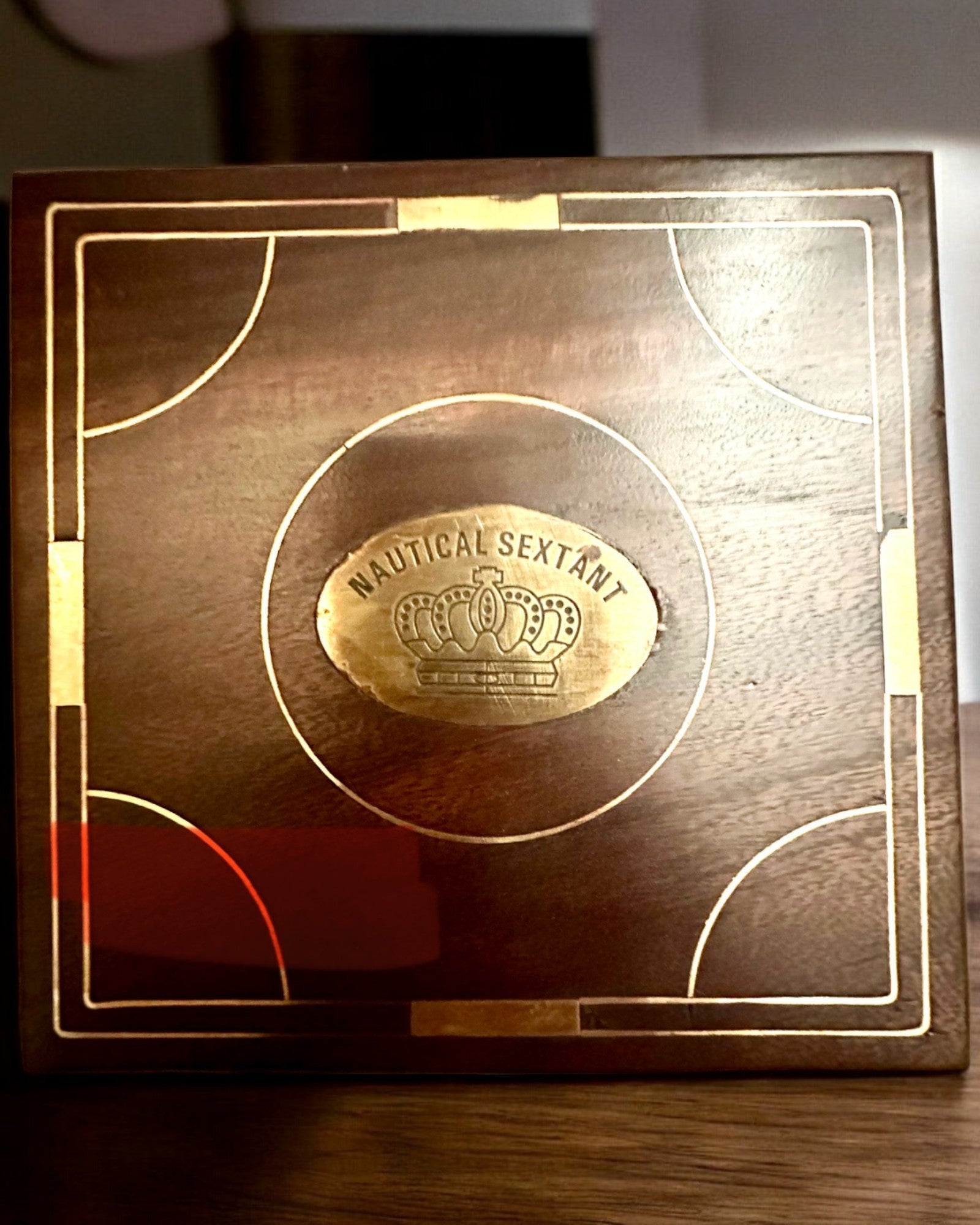 Grote Houten Doos voor Sextant of premium kompas "Mariner's Legacy" met Gravure Optie