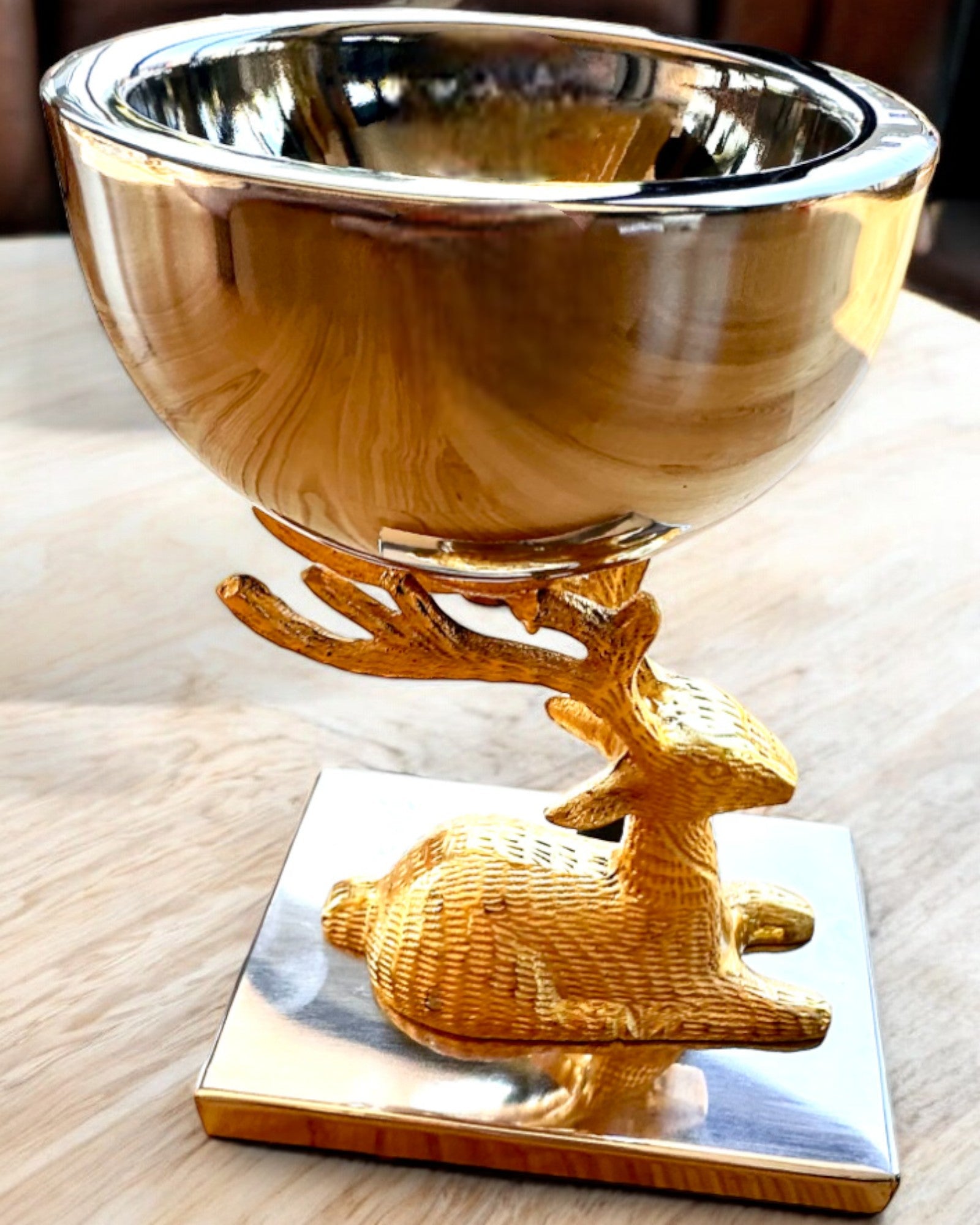 Bol décoratif Trophée de cerf – Artisanat de l'Inde, personnalisation par gravure
