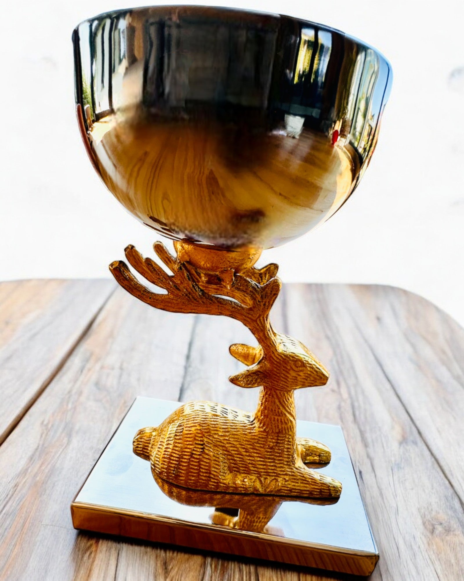 Bol décoratif Trophée de cerf – Artisanat de l'Inde, personnalisation par gravure
