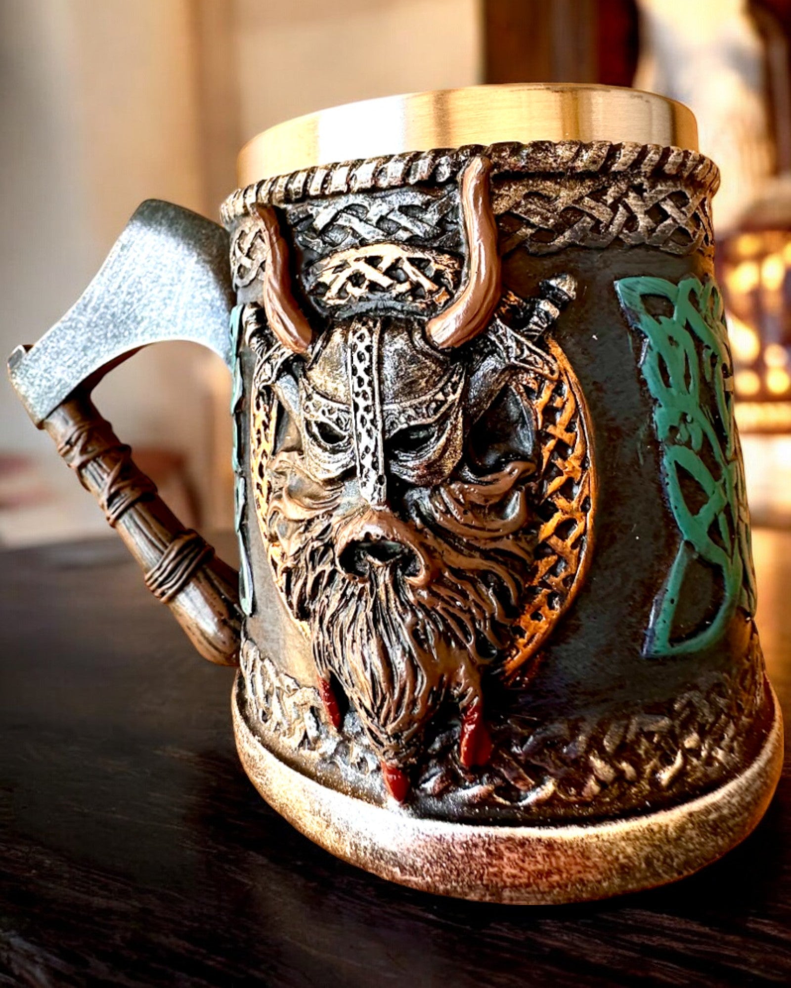 Tasse viking Ragnar's Horn - avec option de gravure pour cadeau, 250 ml