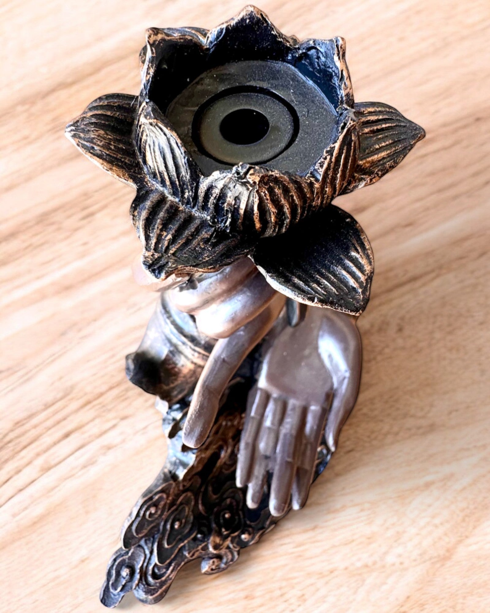 Mystische Hand, Räuchergefäß, Halter für Räucherstäbchen mit Rückfluss, Möglichkeit zur Personalisierung mit Gravur als Geschenk