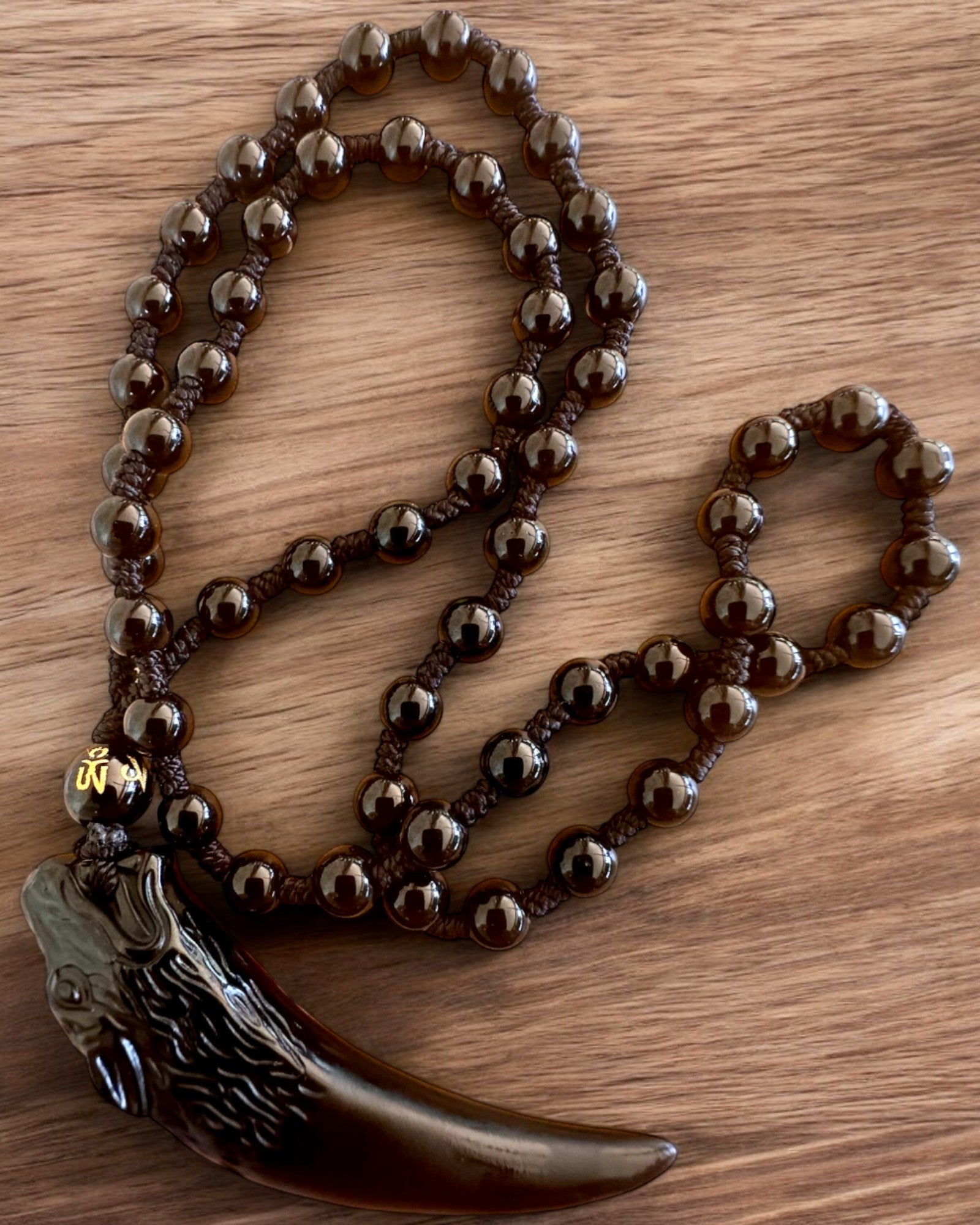 Jade Wolf Tooth - Amulet of Strength and Protection, customizable with engraving for a gift