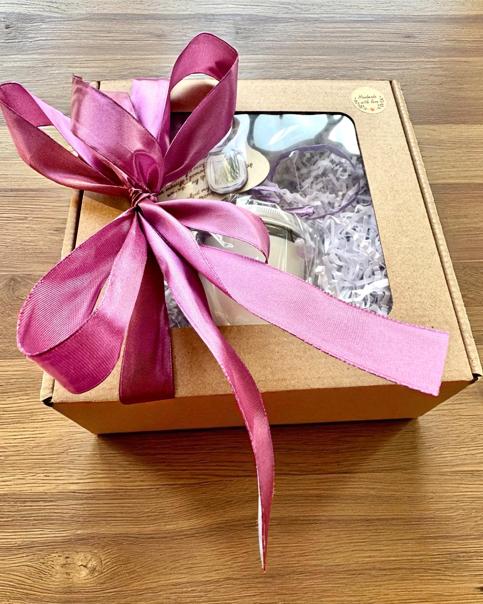 Bougie de soja intentionnelle Améthyste – paix, harmonie et purification, 250 ml, possibilité de personnalisation pour cadeau