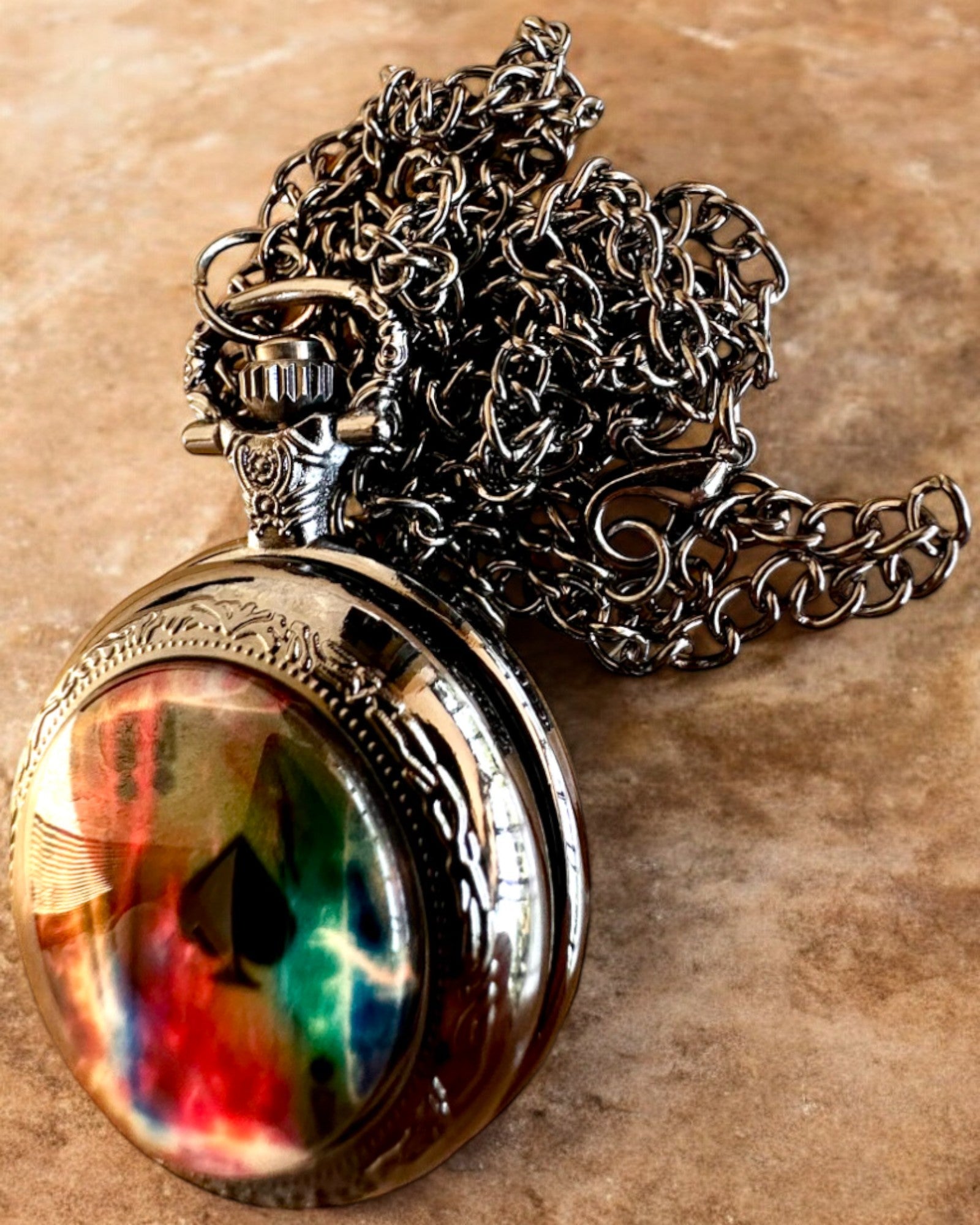 Montre de poche "Magiczna Talia" - Accessoire élégant en acier inoxydable, personnalisation par gravure pour cadeau