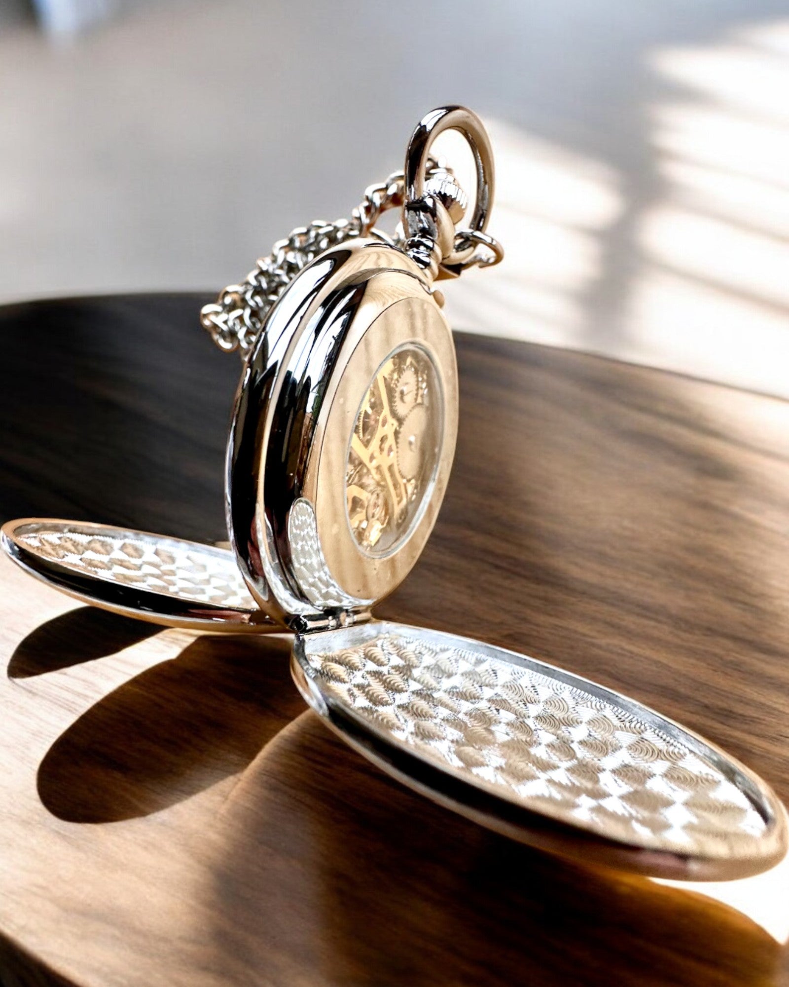 Montre de Poche Mécanique Classique à Double Couvercle, Manuelle, Couleur Argentée