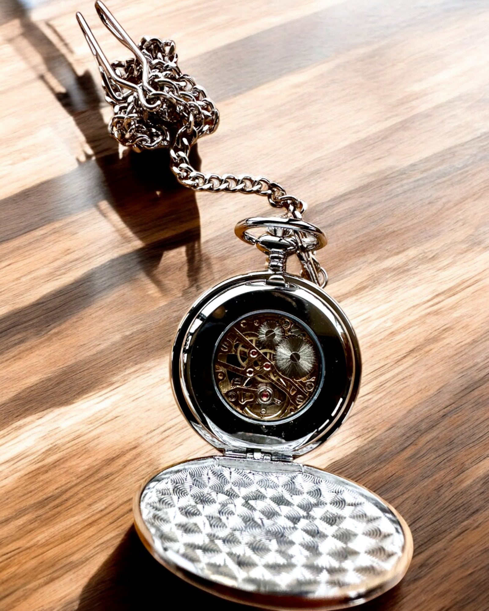 Montre de Poche Mécanique Classique à Double Couvercle, Manuelle, Couleur Argentée