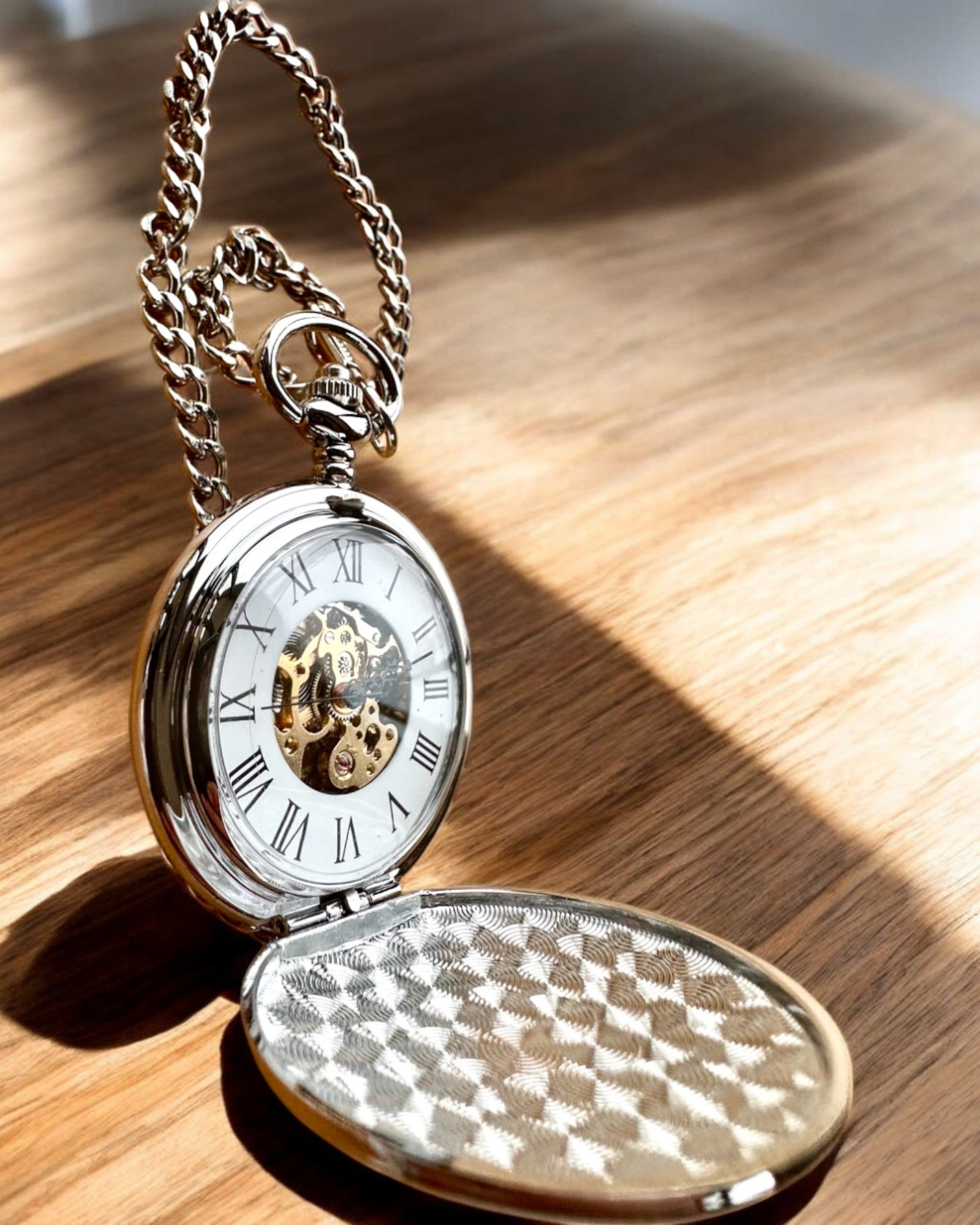 Montre de Poche Mécanique Classique à Double Couvercle, Manuelle, Couleur Argentée