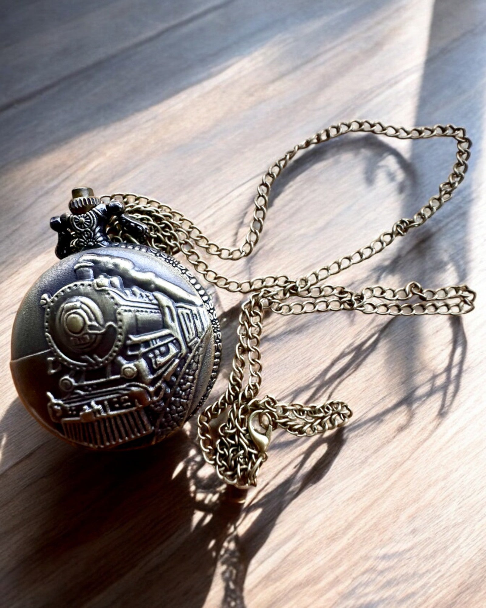 Montre de Poche Locomotive du Temps avec gravure, en cadeau, motif de train