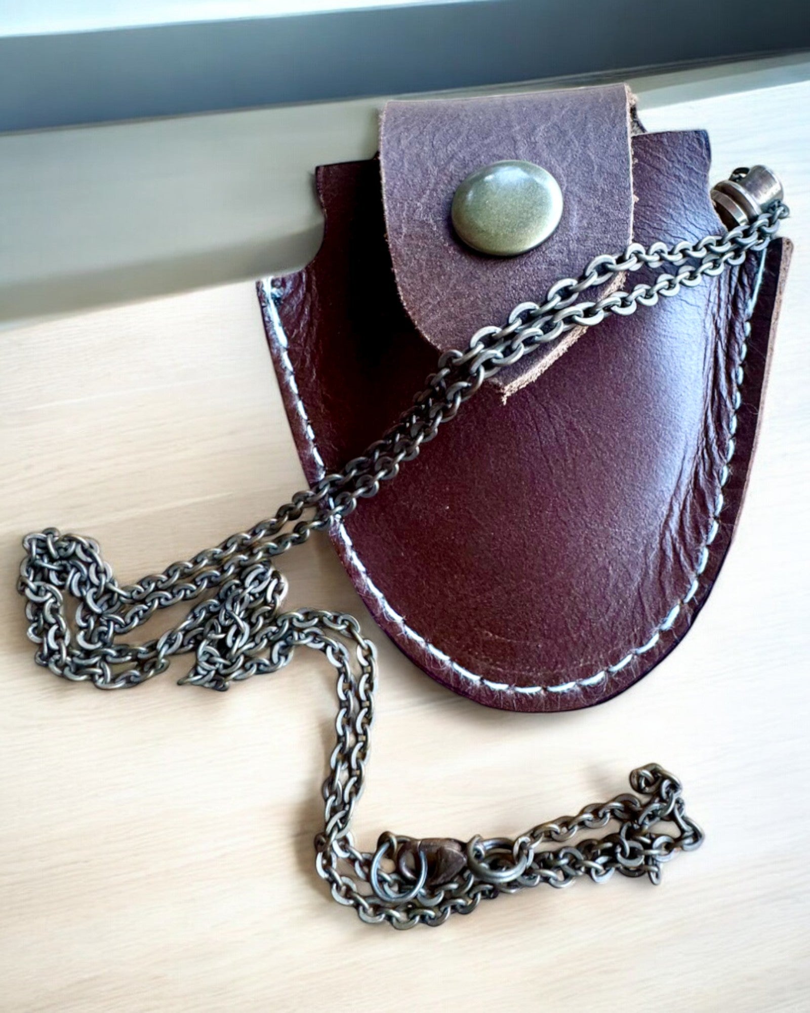 Vintage Look - Loupe en Verre avec Étui en Cuir, possibilité de personnalisation par gravure