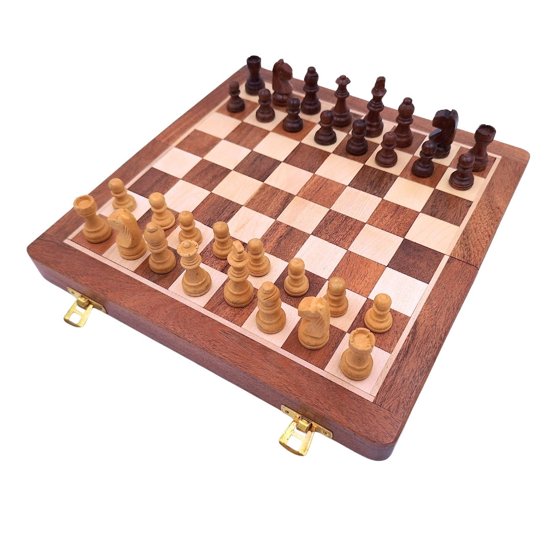 Échecs en bois magnétiques 30x30cm pliants - G614