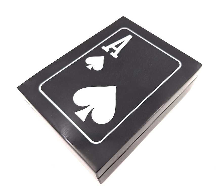 Élégant ensemble de cartes à jouer dans une boîte en résine et MDF - G1228