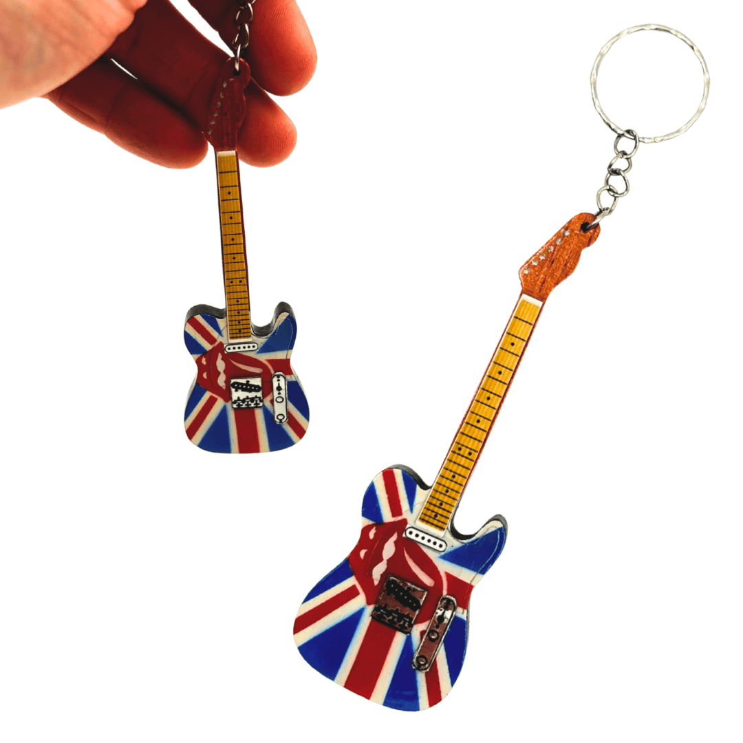 Porte-clés guitare en bois The Rolling Stones - EGK-1594