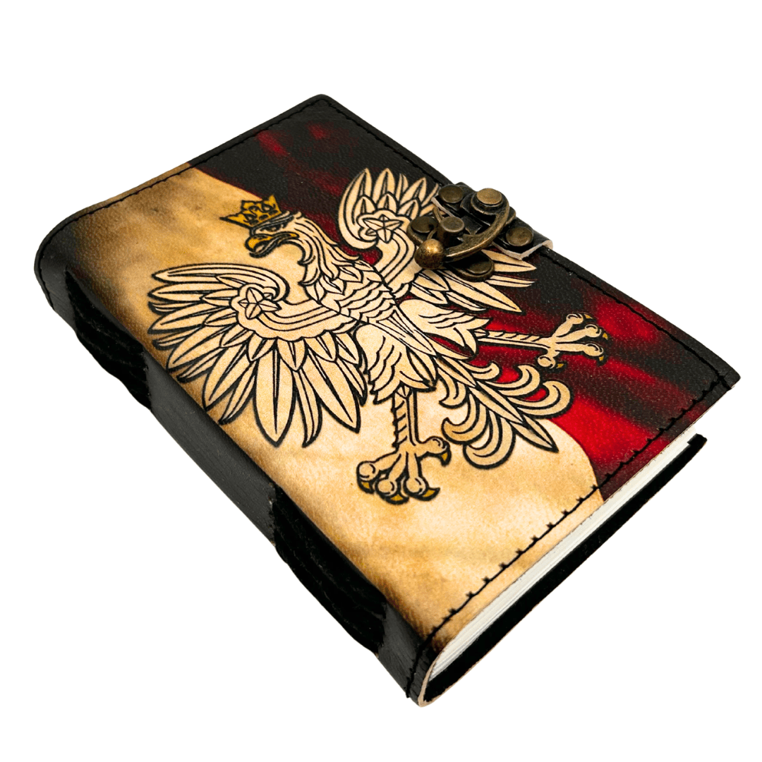 Carnet en cuir journal intime aigle polonais patriotique - 200 pages - AH13