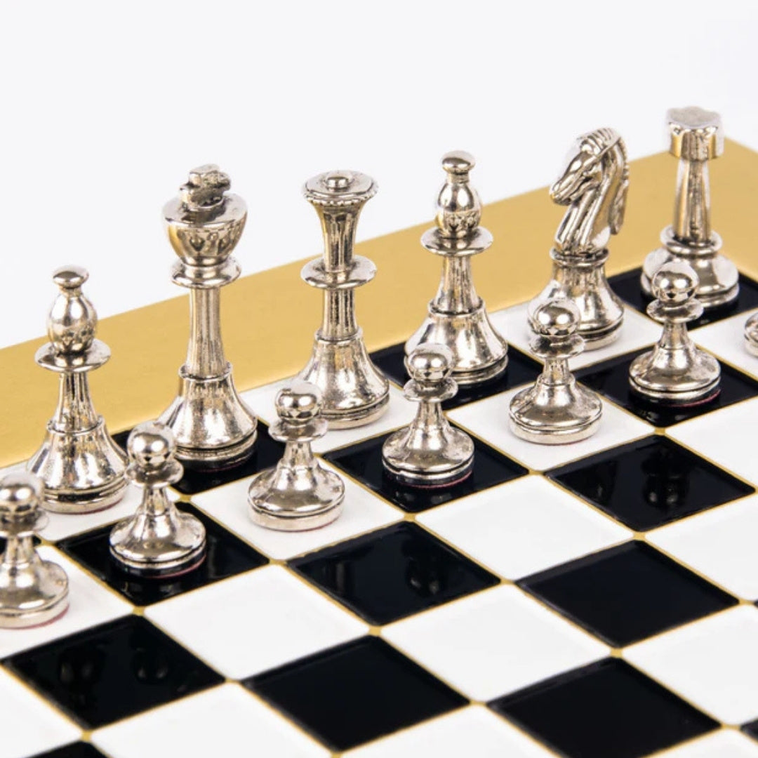 Échecs exclusifs en laiton 28x28cm - Staunton - S32BLA