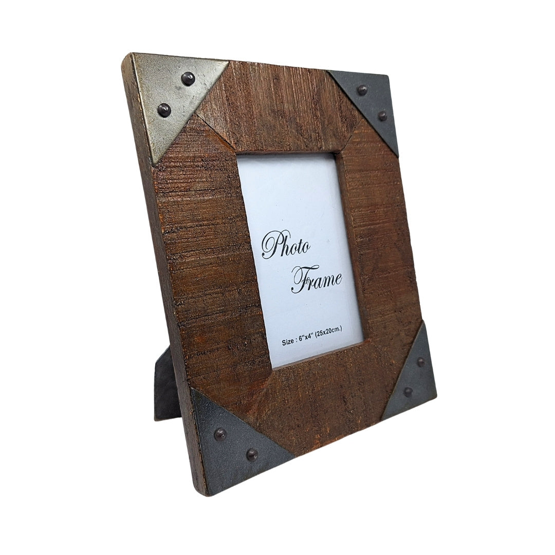 Cadre photo en bois 10x15 cm vintage – bois de manguier