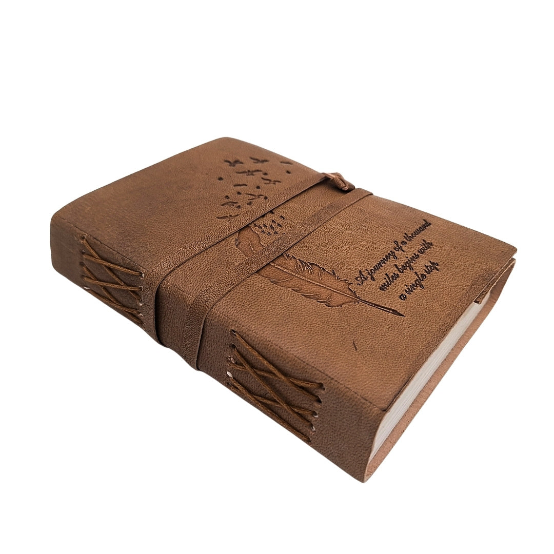 Carnet en cuir rétro avec inscription 200 pages - AH04