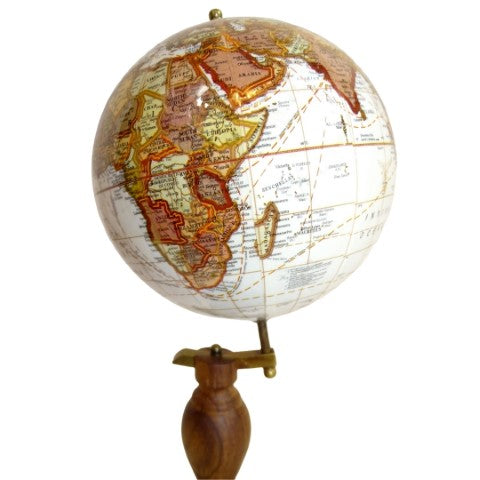 Élégant globe décoratif sur socle en bois - World GLB-0096B