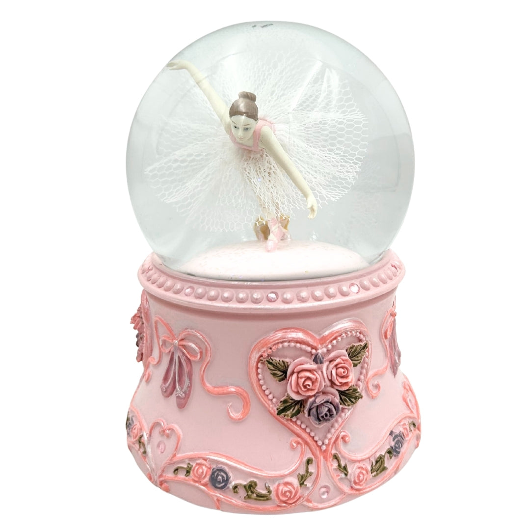 Boîte à musique avec ballerine dansante dans une boule en verre 15cm – MG-963