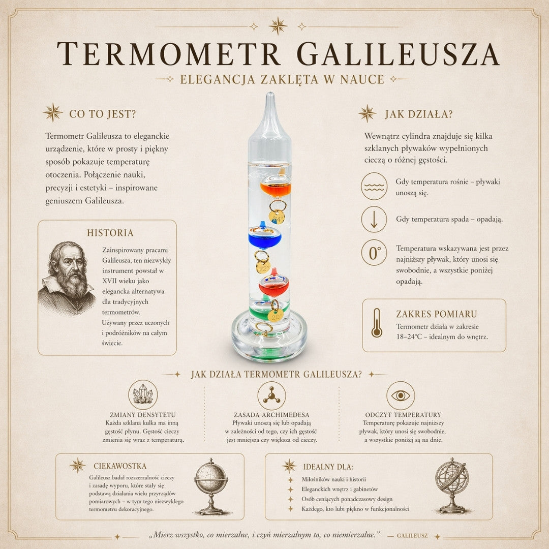 Thermomètre de Galilée Galileo – Cadeau scientifique – GA10