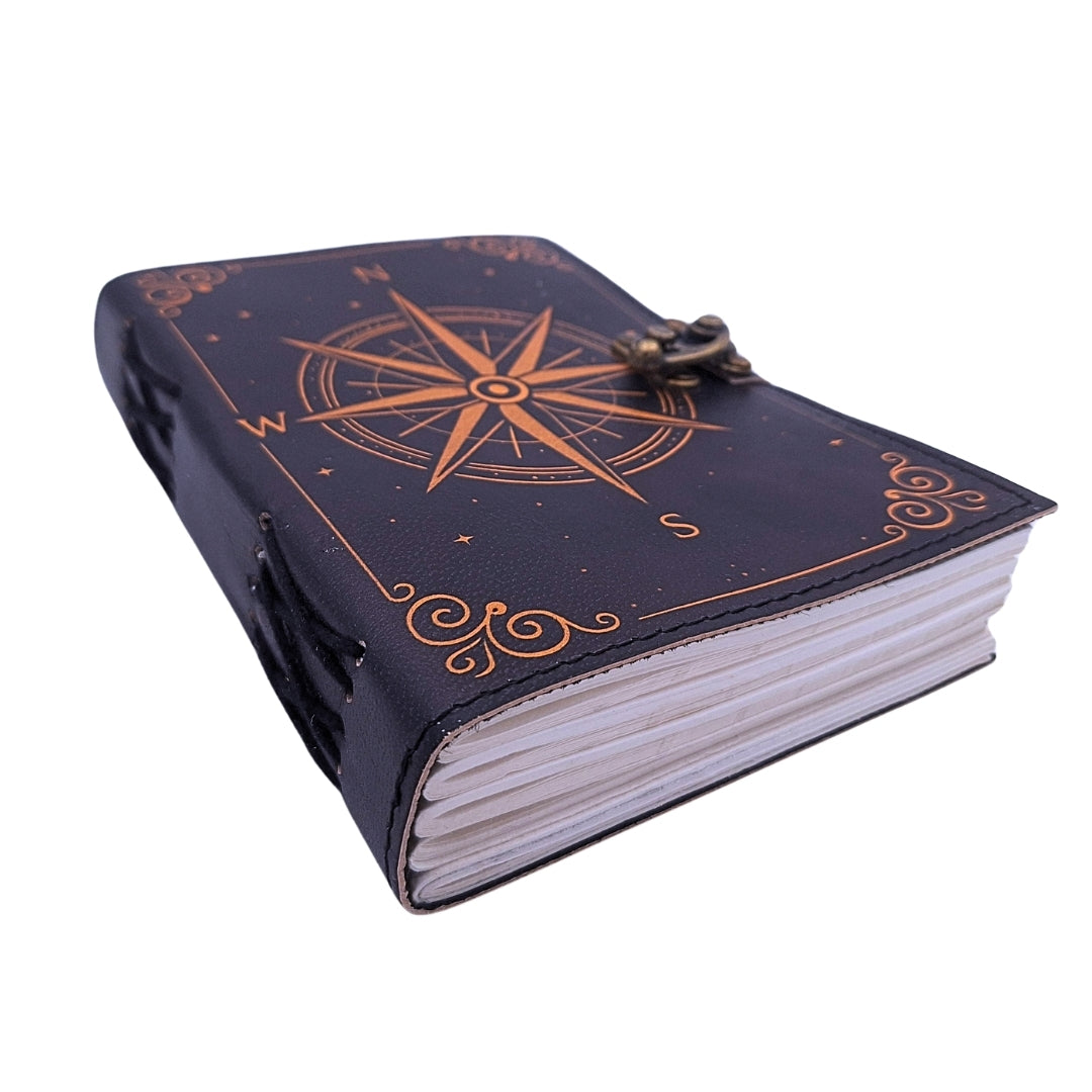 Carnet en cuir Rose des vents rétro – Cadeau pour navigateur - AH09