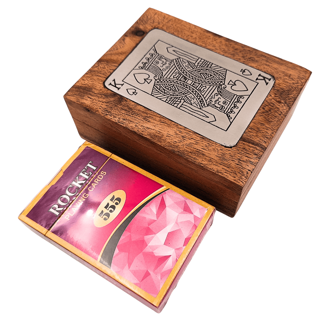 Jeu de cartes dans une boîte en bois décorative - DNU-3025