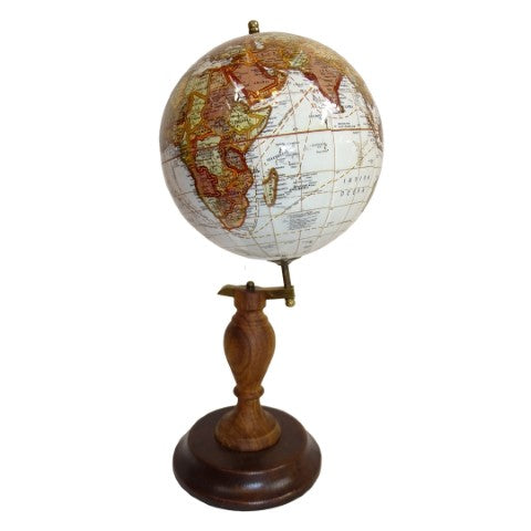 Élégant globe décoratif sur socle en bois - World GLB-0096B