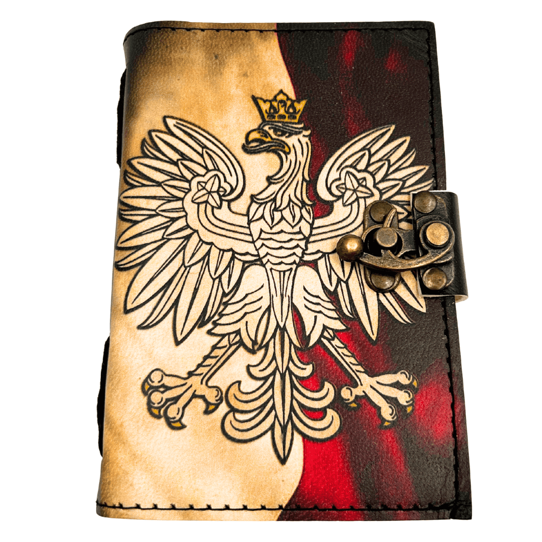 Carnet en cuir journal intime aigle polonais patriotique - 200 pages - AH13