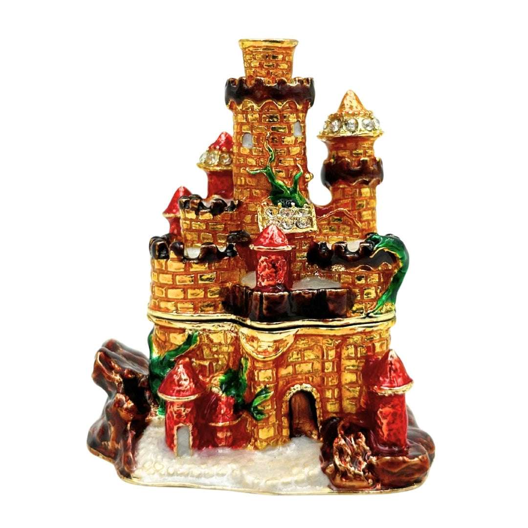 Petite boîte coffret à bijoux ornée de cristaux – Château – HX580