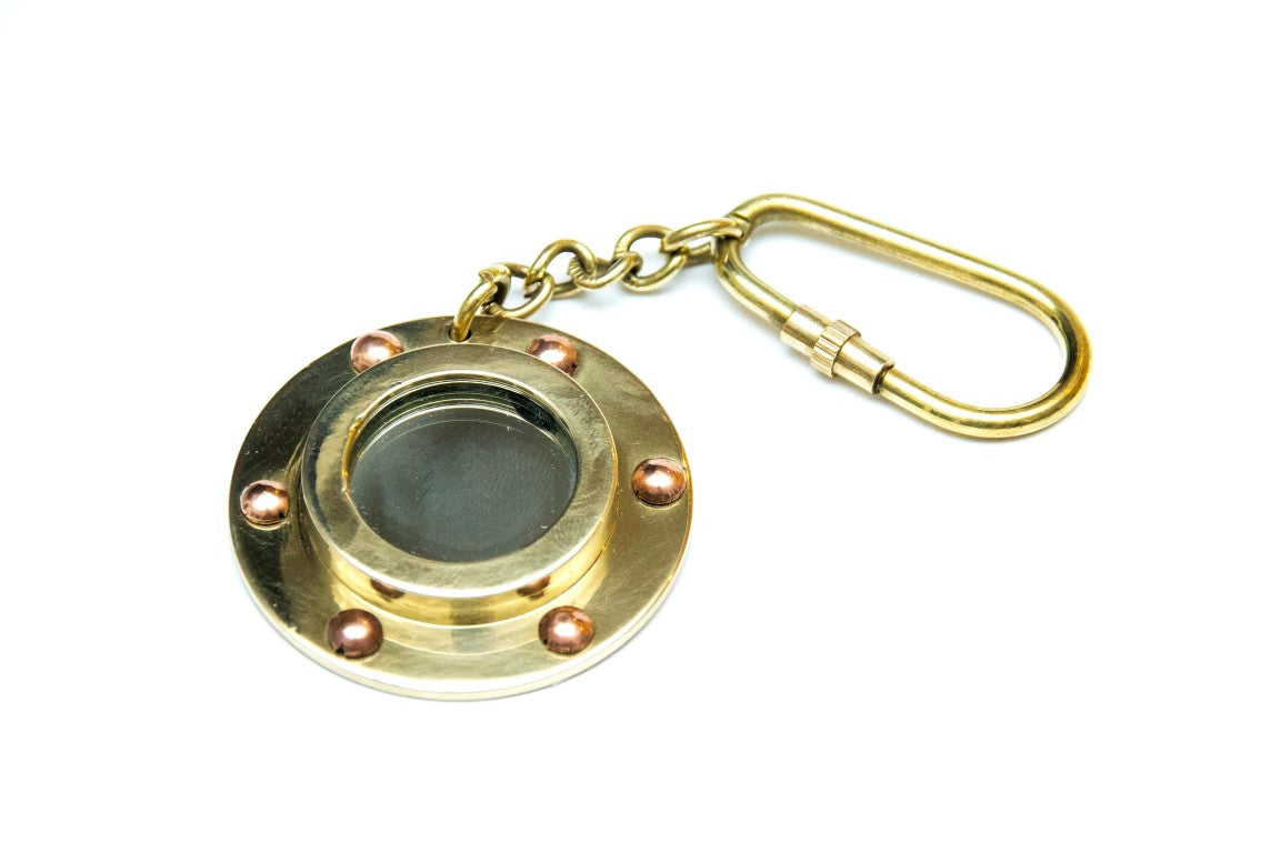 Porte-clés hublot avec miroir KEY-0134B