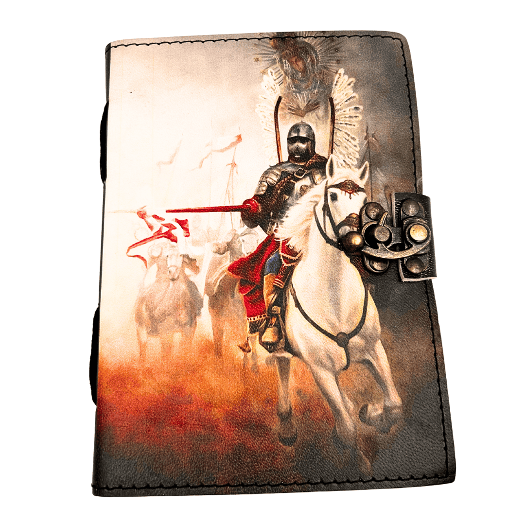 Carnet en cuir journal intime hussards ailés patriotique - 200 pages - AH14