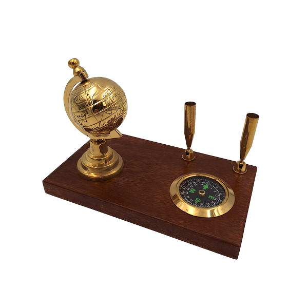Ensemble décoratif de bureau : globe, boussole, porte-stylos - NC2144EZS
