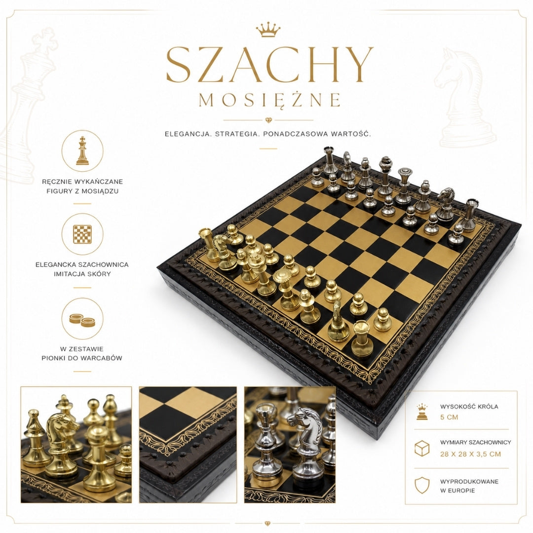 Échecs exclusifs en laiton Italfama 28x28 cm – N001