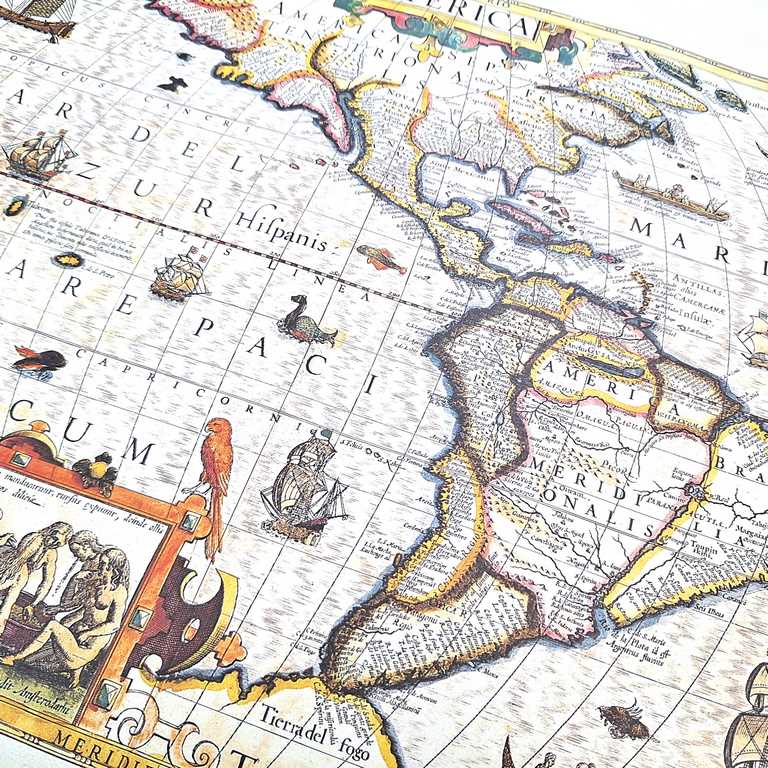 Carte de l’Amérique 1628 - J. Hondius Reprint - M1628