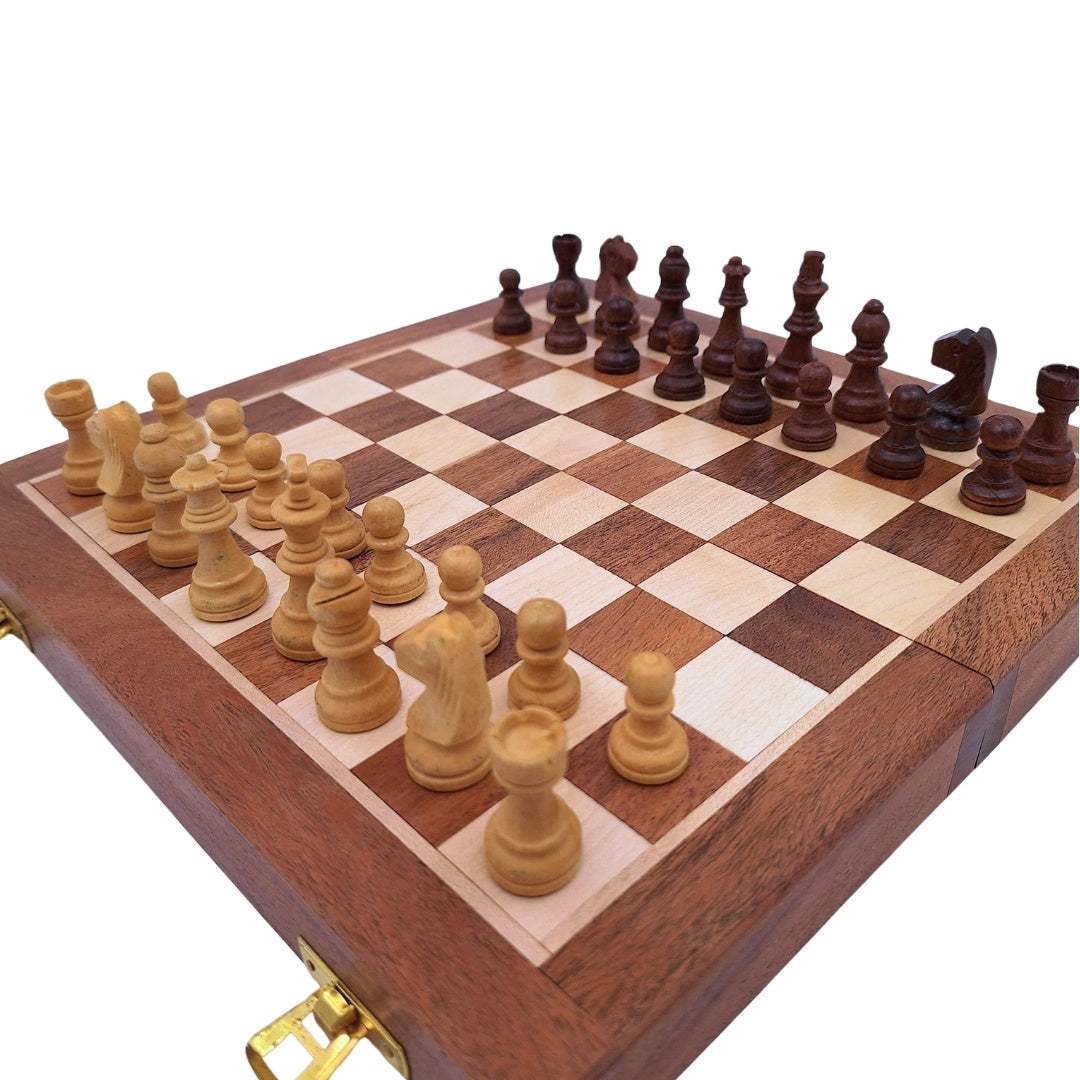 Échecs en bois magnétiques 30x30cm pliants - G614