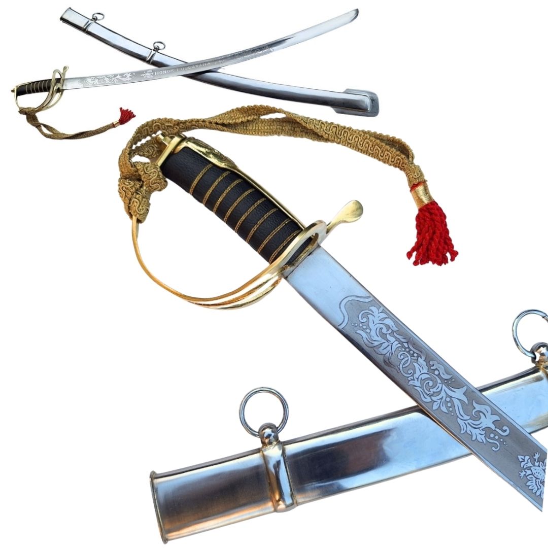 Replika szabli kawaleryjskiej „Radziwiłłówka” z 1917 roku z napisem „Honor i Ojczyzna” - personalizowany grawer, elegancki prezent, stal niehartowana, długość 91 cm