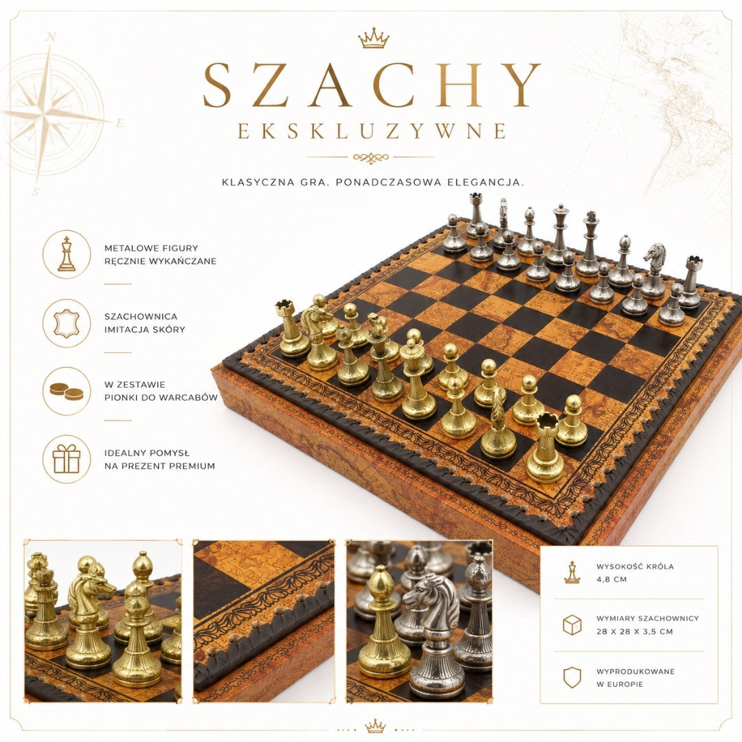 Échecs exclusifs en métal Italfama 28x28 cm – N035