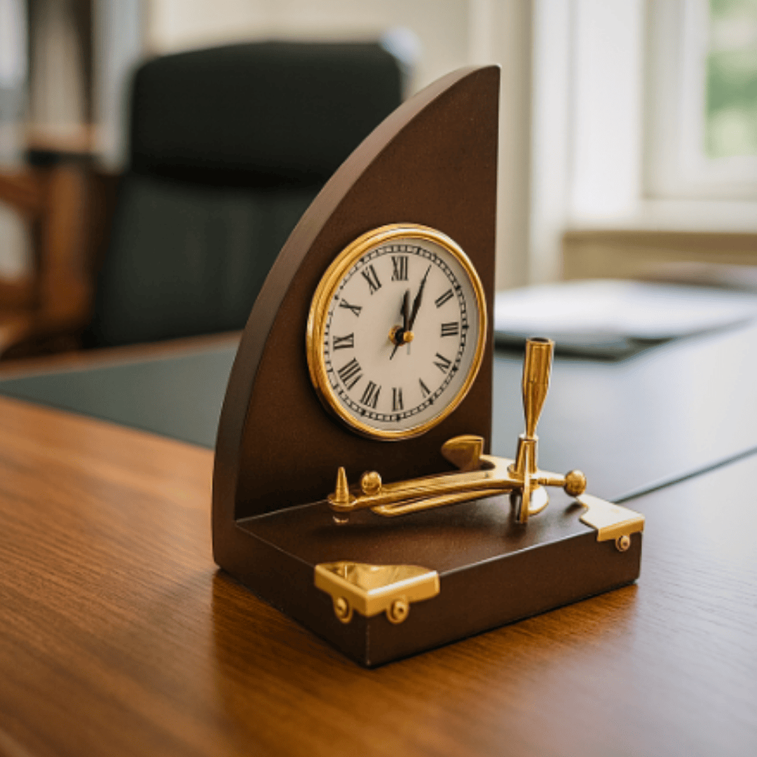 Ensemble de bureau marin avec horloge et porte-stylo - Yacht – TC025