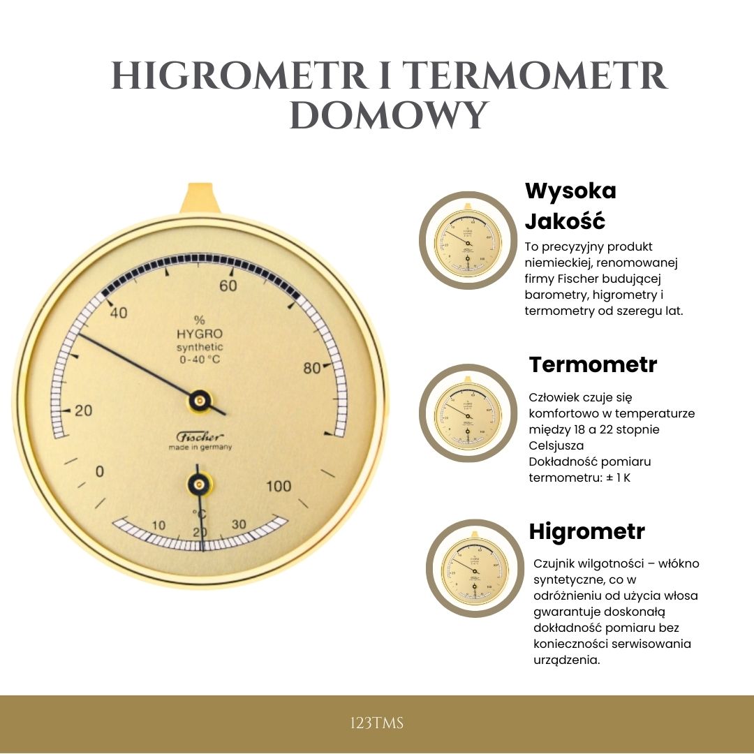Hygromètre thermomètre domestique premium - Fischer - 123TMS