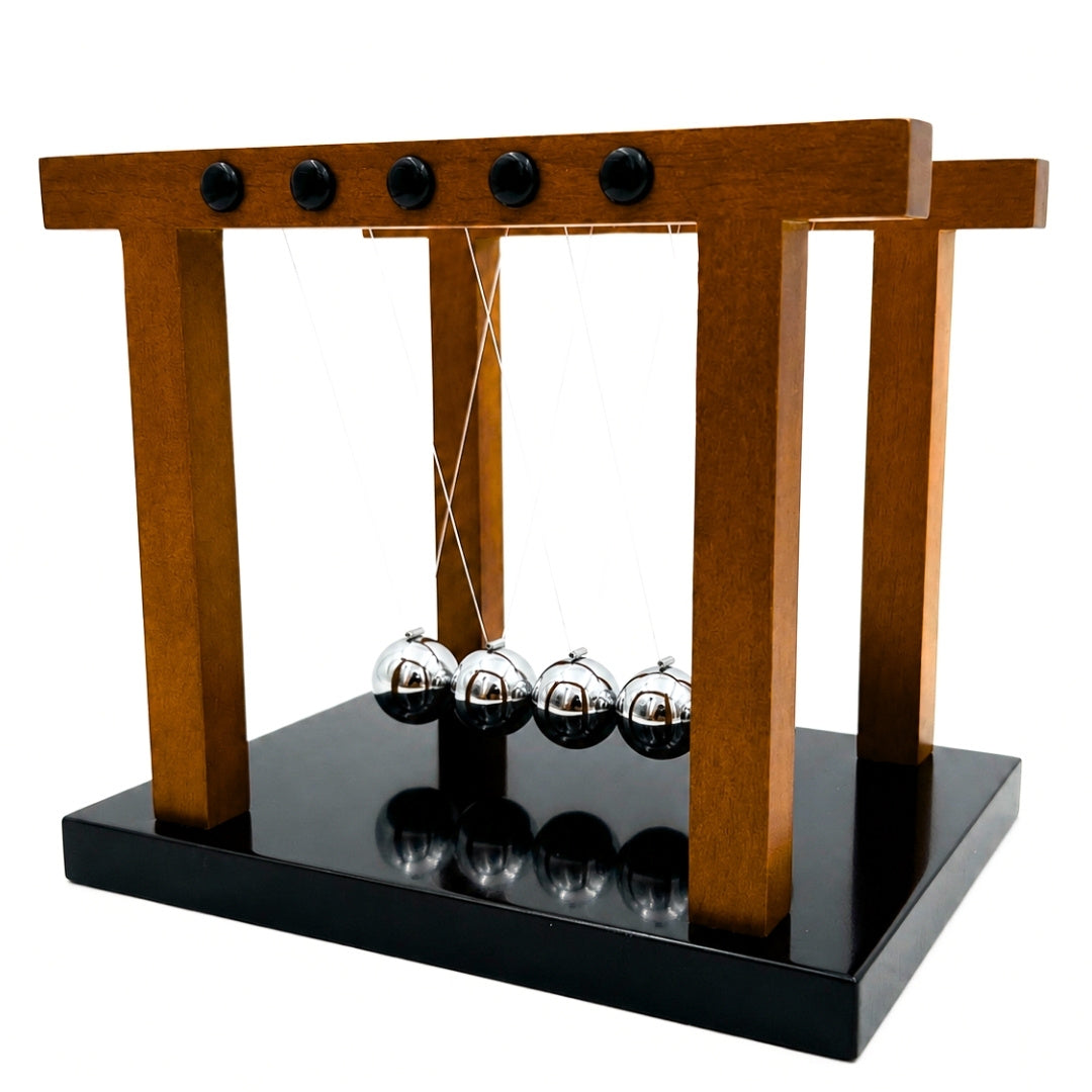 Grandes boules de Newton élégantes premium sur socle en bois - YG1300F