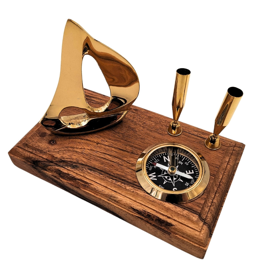 Élégant ensemble de bureau - yacht et boussole - élégant cadeau marin - BCPH103