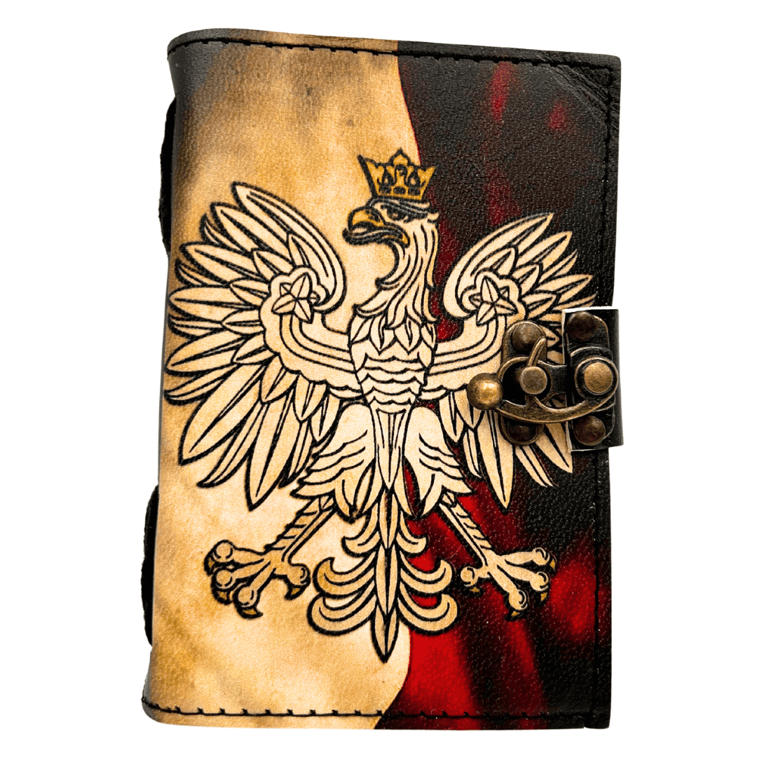 Carnet en cuir journal intime aigle polonais patriotique - 200 pages - AH13