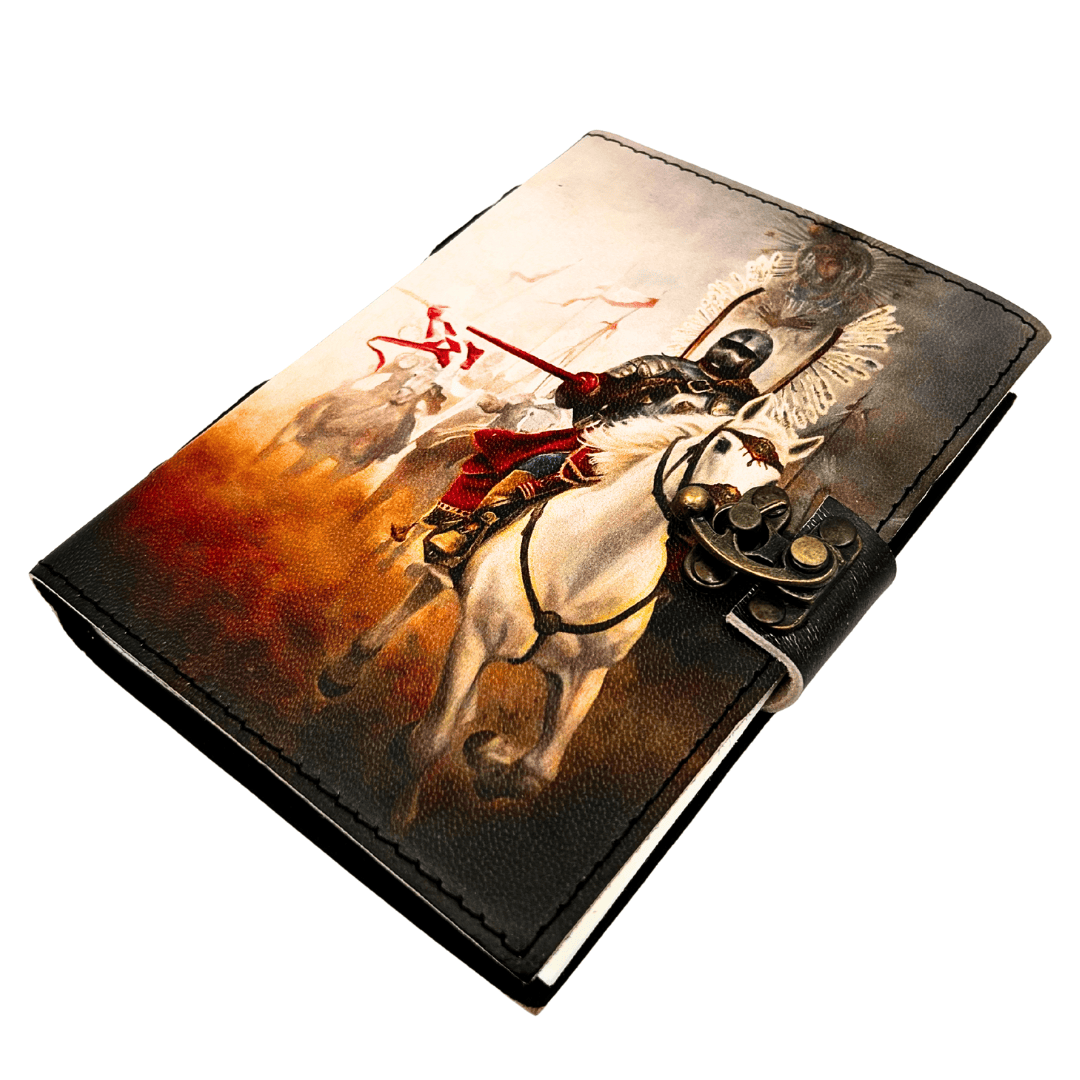 Carnet en cuir journal intime hussards ailés patriotique - 200 pages - AH14