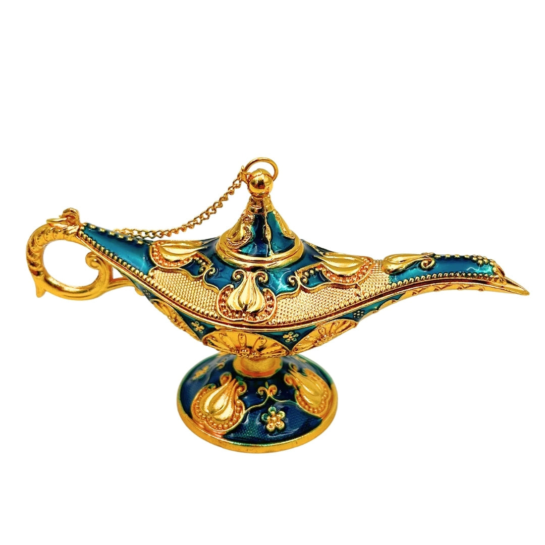 Lampe d’Aladin décorative en métal bleu marine et or 12cm - LAB12