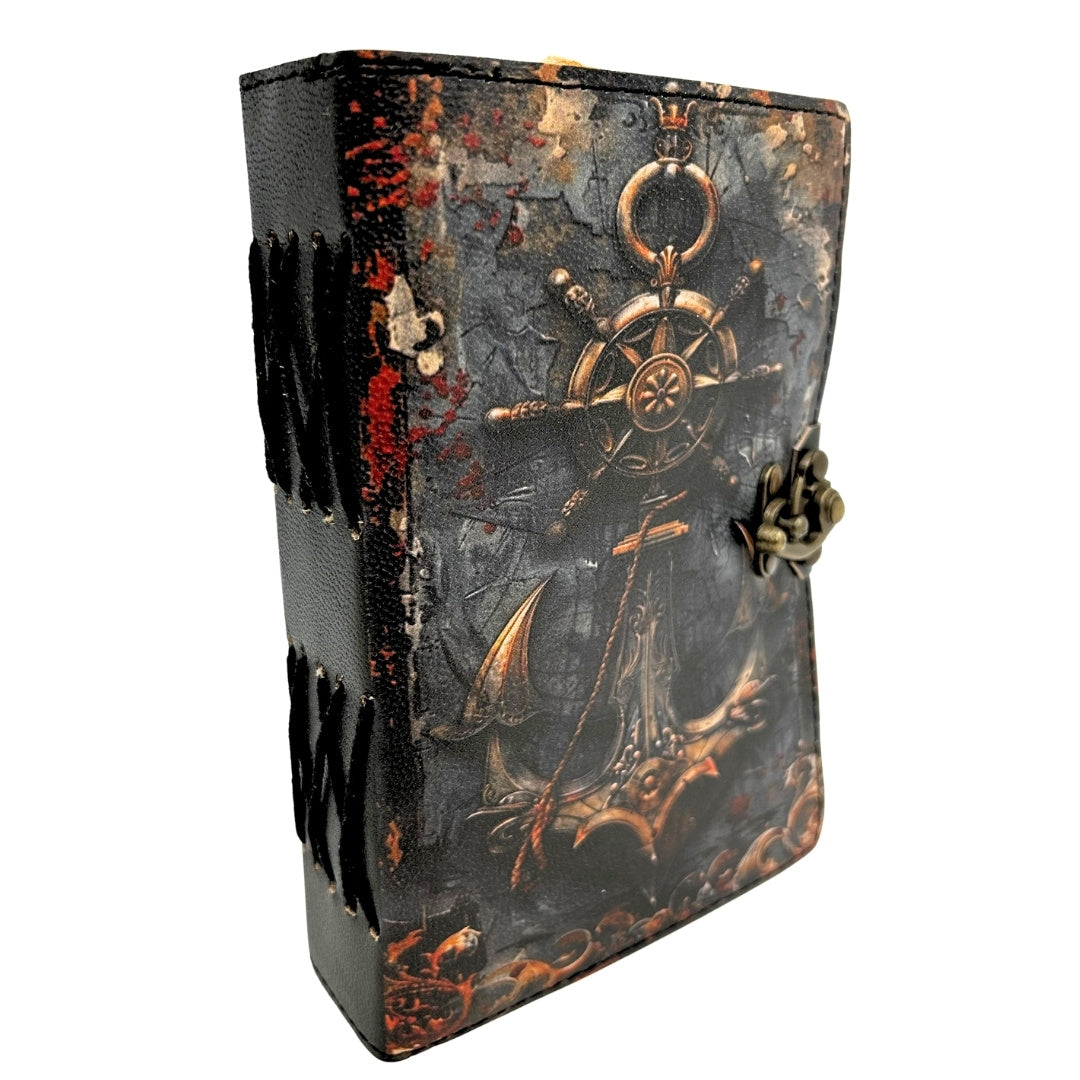 Carnet en cuir rétro marin 200 pages - H110
