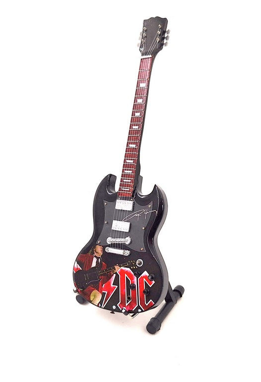 Mini guitare - 24,5 cm – dans le style d’Angus Young – MGT-8518