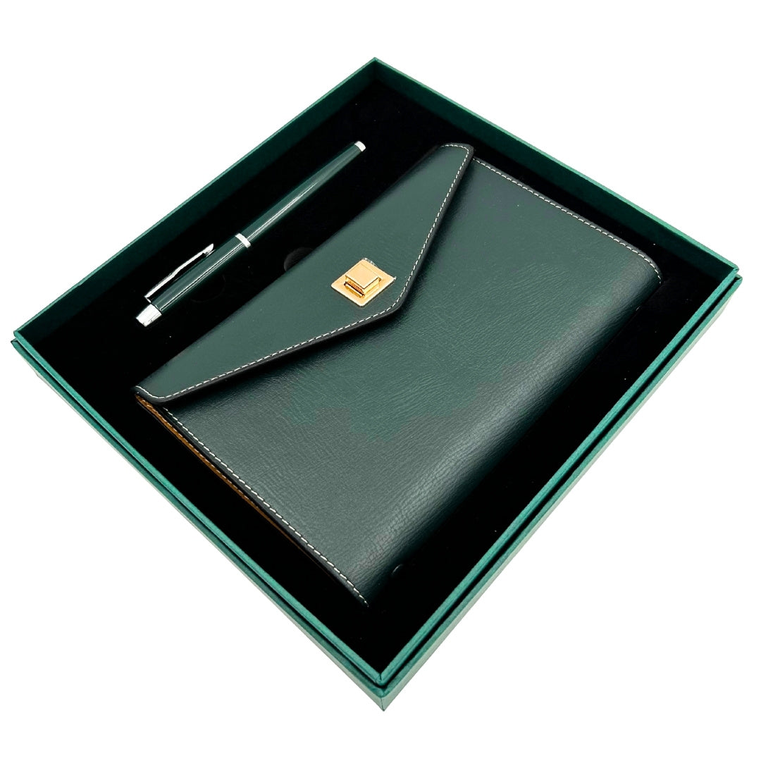 Élégant coffret cadeau - carnet en cuir avec stylo dans une boîte cadeau – premium – EE8